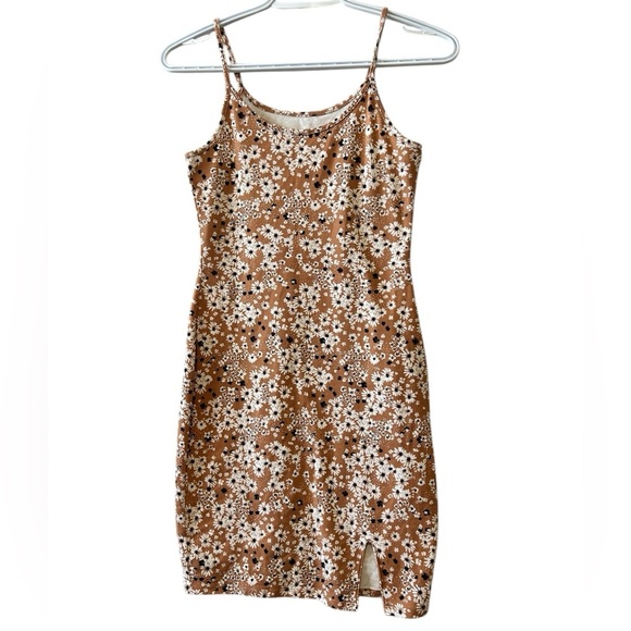 Floral Tan Dress - Picture 1 of 6